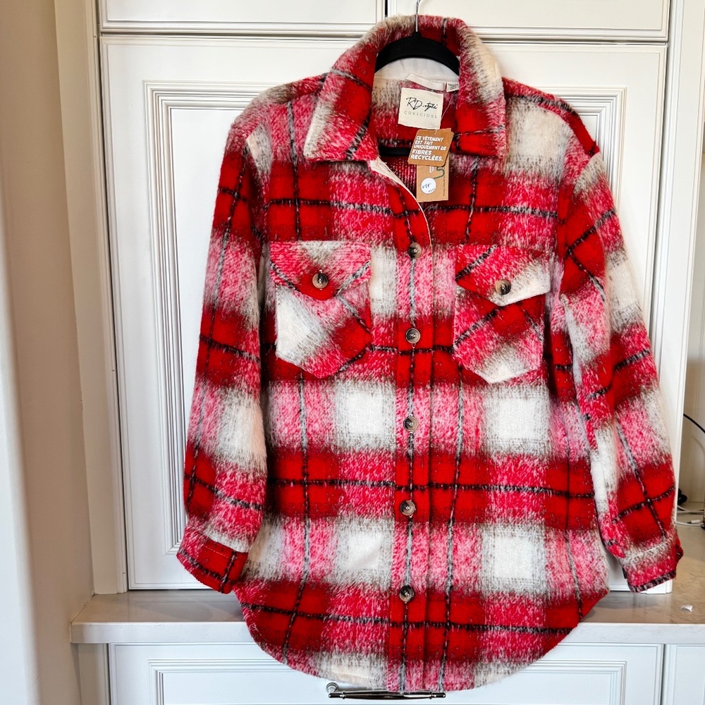 RD Style Conscious Plaid Shacket – Size Medium
